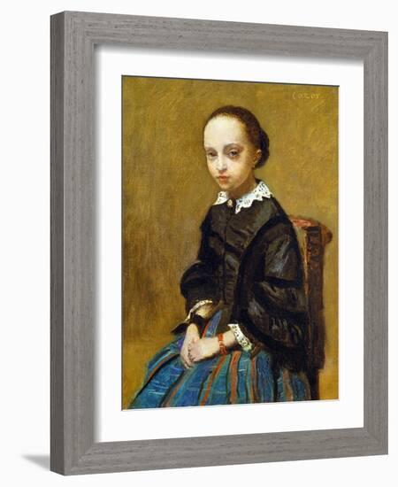 Corot: Girl, C1860-Jean-Baptiste-Camille Corot-Framed Giclee Print