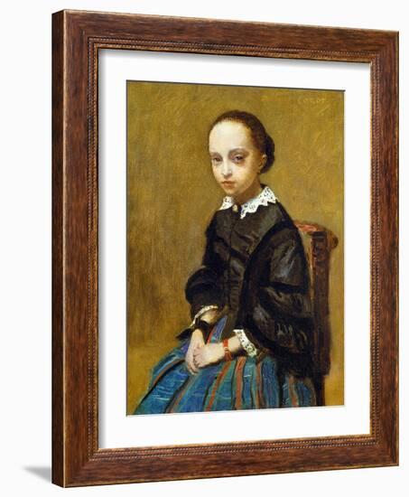 Corot: Girl, C1860-Jean-Baptiste-Camille Corot-Framed Giclee Print