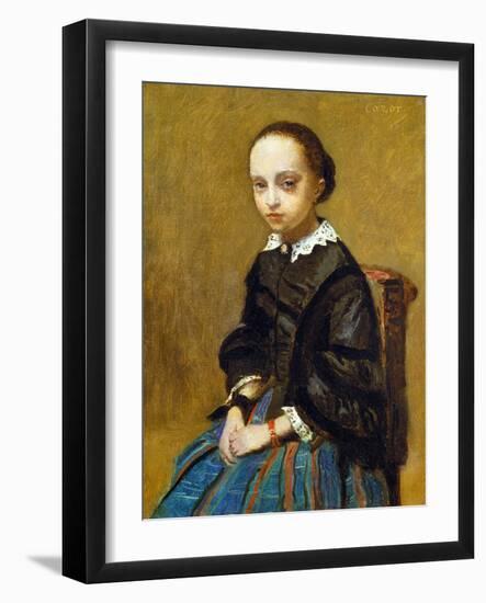 Corot: Girl, C1860-Jean-Baptiste-Camille Corot-Framed Giclee Print