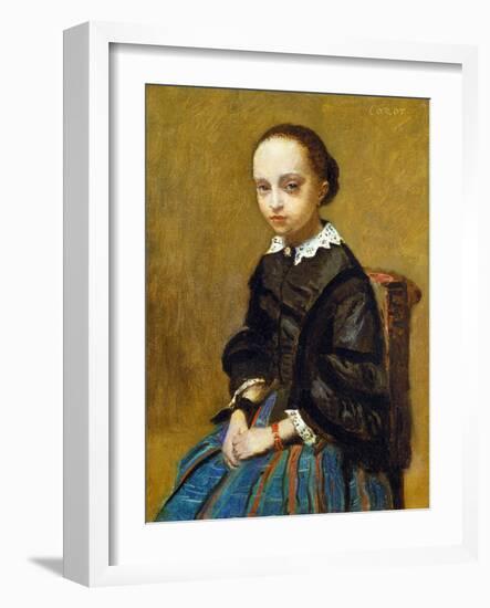 Corot: Girl, C1860-Jean-Baptiste-Camille Corot-Framed Giclee Print