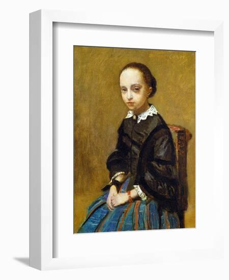 Corot: Girl, C1860-Jean-Baptiste-Camille Corot-Framed Giclee Print