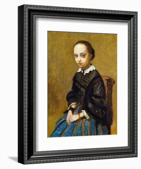 Corot: Girl, C1860-Jean-Baptiste-Camille Corot-Framed Giclee Print