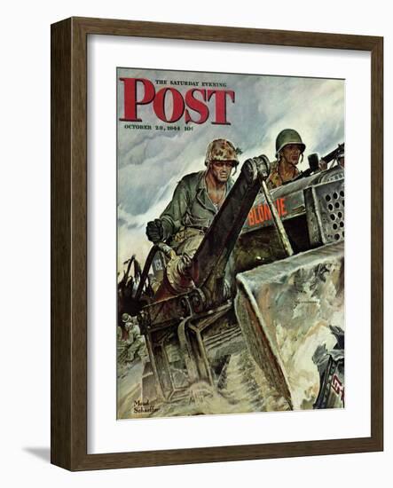 "Corp of Engineers," Saturday Evening Post Cover, October 28, 1944-Mead Schaeffer-Framed Giclee Print