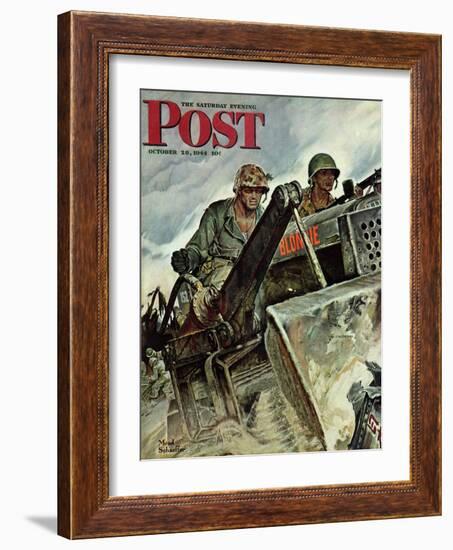 "Corp of Engineers," Saturday Evening Post Cover, October 28, 1944-Mead Schaeffer-Framed Giclee Print