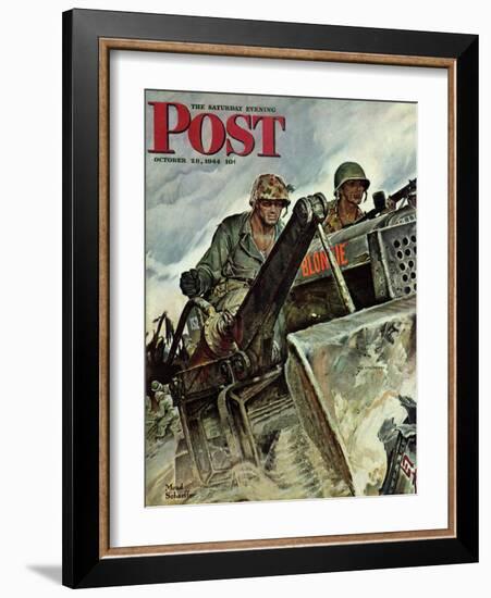 "Corp of Engineers," Saturday Evening Post Cover, October 28, 1944-Mead Schaeffer-Framed Giclee Print