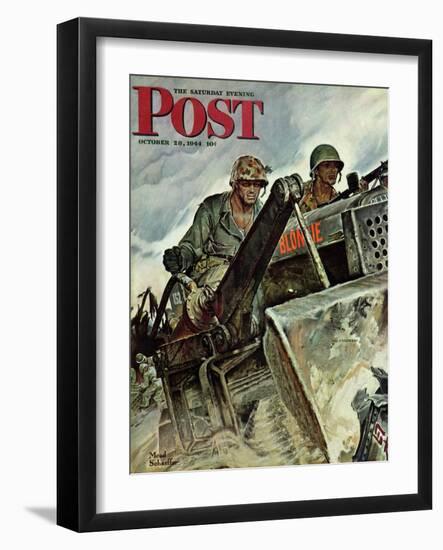 "Corp of Engineers," Saturday Evening Post Cover, October 28, 1944-Mead Schaeffer-Framed Giclee Print