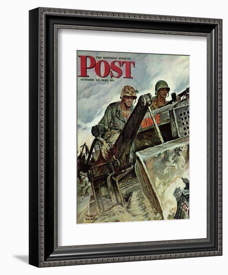 "Corp of Engineers," Saturday Evening Post Cover, October 28, 1944-Mead Schaeffer-Framed Giclee Print