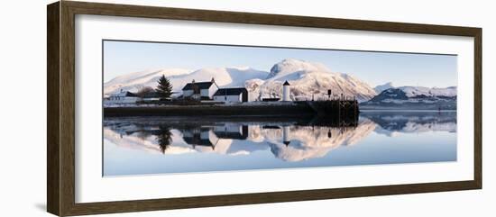Corpach Lighthouse on Loch Eil with Ben Nevis and Fort William in the Background, Highland Region,-Nadia Isakova-Framed Photographic Print