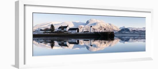 Corpach Lighthouse on Loch Eil with Ben Nevis and Fort William in the Background, Highland Region,-Nadia Isakova-Framed Photographic Print