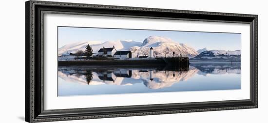 Corpach Lighthouse on Loch Eil with Ben Nevis and Fort William in the Background, Highland Region,-Nadia Isakova-Framed Photographic Print