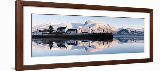 Corpach Lighthouse on Loch Eil with Ben Nevis and Fort William in the Background, Highland Region,-Nadia Isakova-Framed Photographic Print