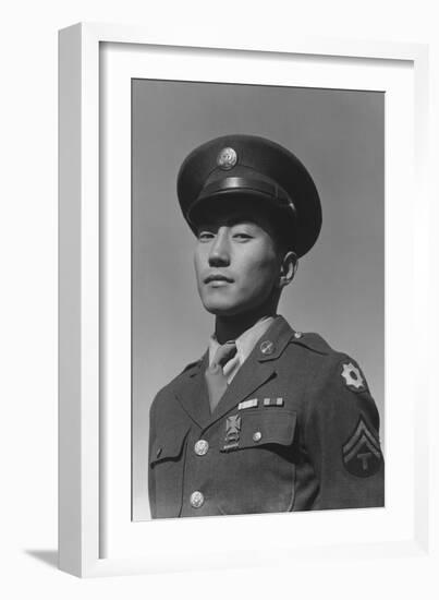 Corporal Jimmy Shohara-Ansel Adams-Framed Art Print