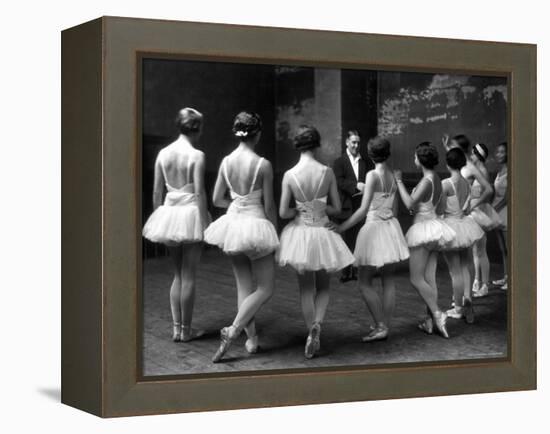 Corps de Ballet Listening to Ballet Master During Rehearsal of "Swan Lake" at Paris Opera-Alfred Eisenstaedt-Framed Premier Image Canvas