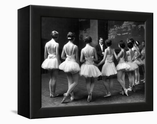 Corps de Ballet Listening to Ballet Master During Rehearsal of "Swan Lake" at Paris Opera-Alfred Eisenstaedt-Framed Premier Image Canvas