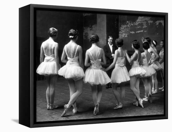 Corps de Ballet Listening to Ballet Master During Rehearsal of "Swan Lake" at Paris Opera-Alfred Eisenstaedt-Framed Premier Image Canvas
