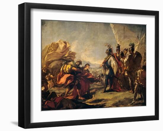 Corpse of Darius Is Shown to Alexander-Antonio Pellegrini-Framed Art Print