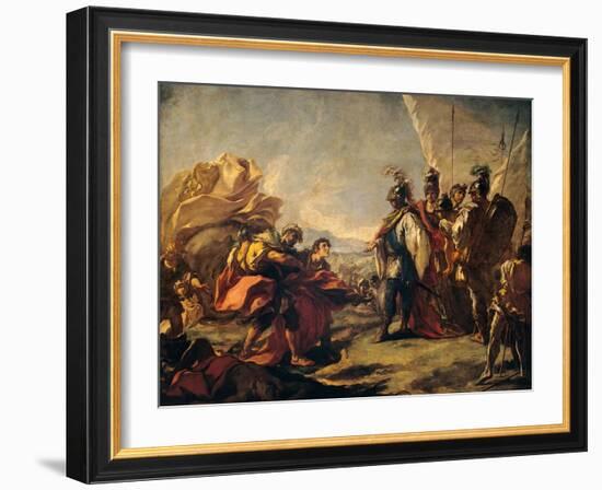 Corpse of Darius Is Shown to Alexander-Antonio Pellegrini-Framed Art Print