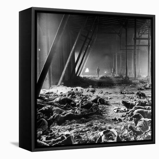 Corpses Litter Gardelegen Warehouse After SS Guards Burn Prisoners to Keep Them Out of Allied Hands-William Vandivert-Framed Premier Image Canvas