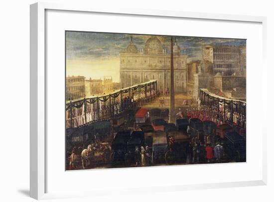 Corpus Christi Procession in St Peter's Square at Time of Pope Innocent X-null-Framed Giclee Print