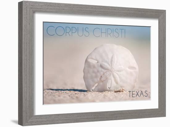Corpus Christi, Texas - Sand Dollar and Beach-Lantern Press-Framed Art Print