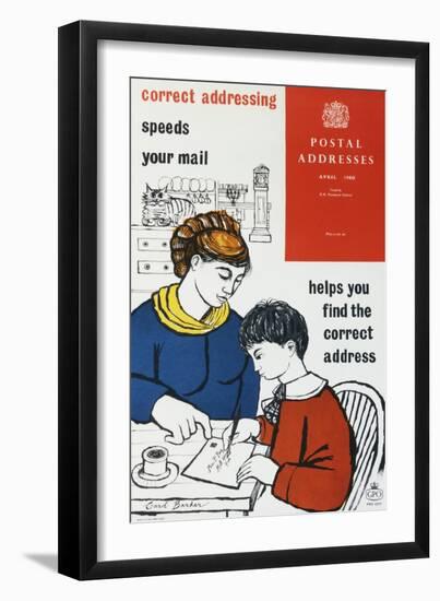 Correct Addressing Speeds Your Mail, 'Postal Addresses' Helps You Find the Correct Address-Carol Barker-Framed Art Print