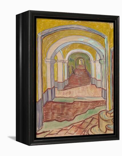 Corridor in the Asylum, 1889-Vincent van Gogh-Framed Premier Image Canvas