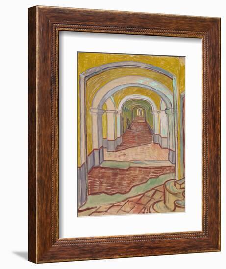 Corridor in the Asylum, 1889-Vincent van Gogh-Framed Giclee Print