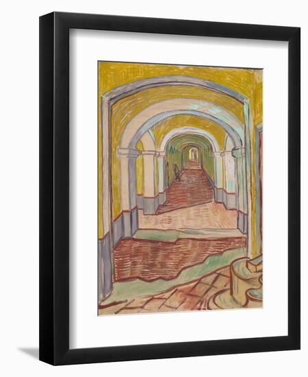 Corridor in the Asylum, 1889-Vincent van Gogh-Framed Giclee Print