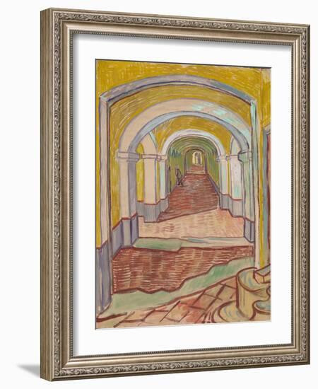 Corridor in the Asylum, 1889-Vincent van Gogh-Framed Giclee Print