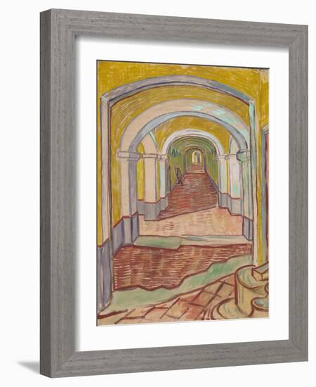 Corridor in the Asylum, 1889-Vincent van Gogh-Framed Giclee Print