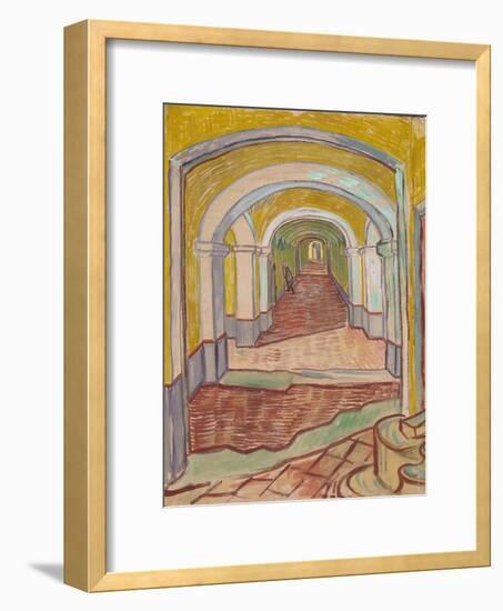 Corridor in the Asylum, 1889-Vincent van Gogh-Framed Giclee Print