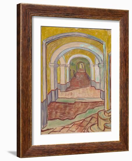 Corridor in the Asylum, 1889-Vincent van Gogh-Framed Giclee Print