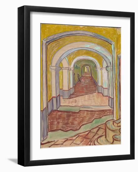 Corridor in the Asylum, 1889-Vincent van Gogh-Framed Giclee Print