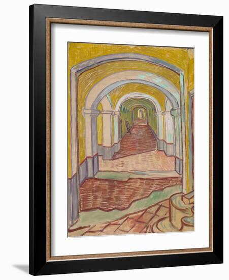 Corridor in the Asylum, 1889-Vincent van Gogh-Framed Giclee Print