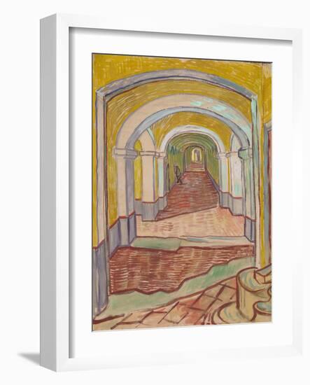 Corridor in the Asylum, 1889-Vincent van Gogh-Framed Giclee Print