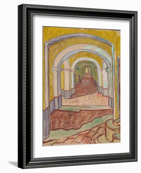 Corridor in the Asylum, 1889-Vincent van Gogh-Framed Giclee Print