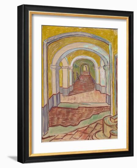 Corridor in the Asylum, 1889-Vincent van Gogh-Framed Giclee Print