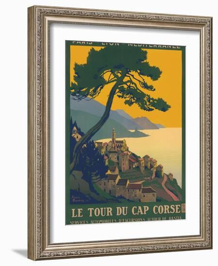 Corsica Island France - Le Tour Du Cap Corse - Vintage PLM Railway Travel Poster, 1923-Roger Broders-Framed Art Print