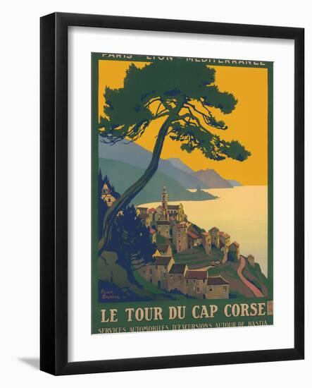 Corsica Island France - Le Tour Du Cap Corse - Vintage PLM Railway Travel Poster, 1923-Roger Broders-Framed Art Print