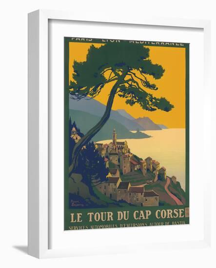 Corsica Island France - Le Tour Du Cap Corse - Vintage PLM Railway Travel Poster, 1923-Roger Broders-Framed Art Print