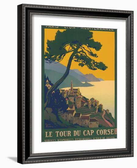 Corsica Island France - Le Tour Du Cap Corse - Vintage PLM Railway Travel Poster, 1923-Roger Broders-Framed Art Print