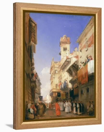 Corso Sant'Anastasia, Verona (Oil on Panel)-Richard Parkes Bonington-Framed Premier Image Canvas