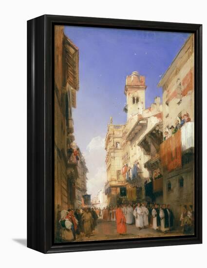 Corso Sant'Anastasia, Verona (Oil on Panel)-Richard Parkes Bonington-Framed Premier Image Canvas