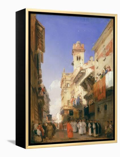 Corso Sant'Anastasia, Verona (Oil on Panel)-Richard Parkes Bonington-Framed Premier Image Canvas