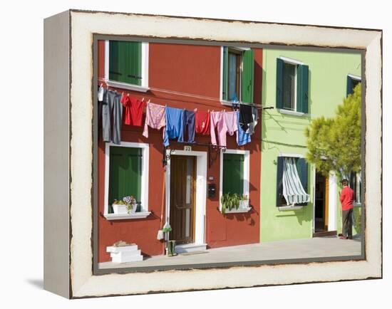 Corte Novello on Burano Island, Venice, Veneto, Italy, Europe-Richard Cummins-Framed Premier Image Canvas