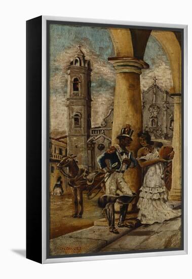 Cortejo En La Plaza-Victor Patricio Landaluze-Framed Premier Image Canvas