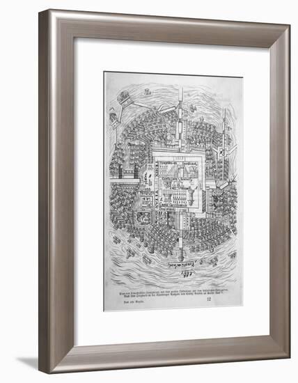 Cortes' Plan of Tenochtitlan-null-Framed Art Print