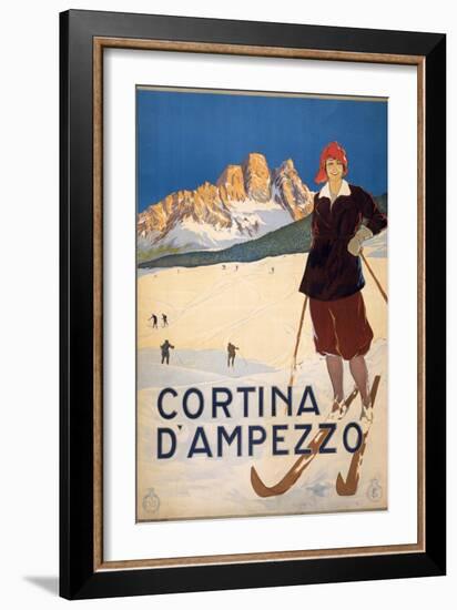 Cortina D'Ampezzo Poster, C.1920-null-Framed Giclee Print