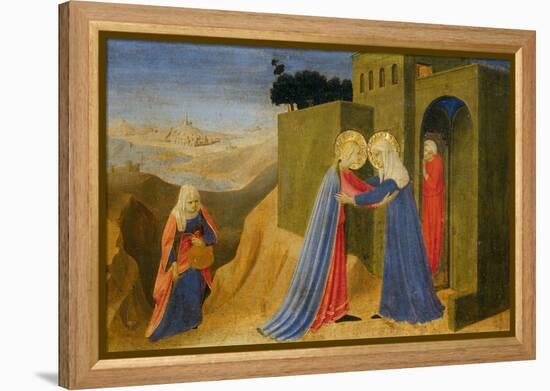 Cortona Altarpiece Showing the Annunciation, Predella: Visitation-Angelico & Strozzi-Framed Premier Image Canvas