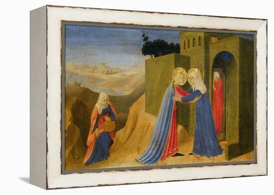 Cortona Altarpiece Showing the Annunciation, Predella: Visitation-Angelico & Strozzi-Framed Premier Image Canvas